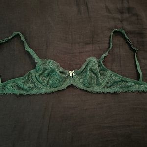 Green Lace unlined bra